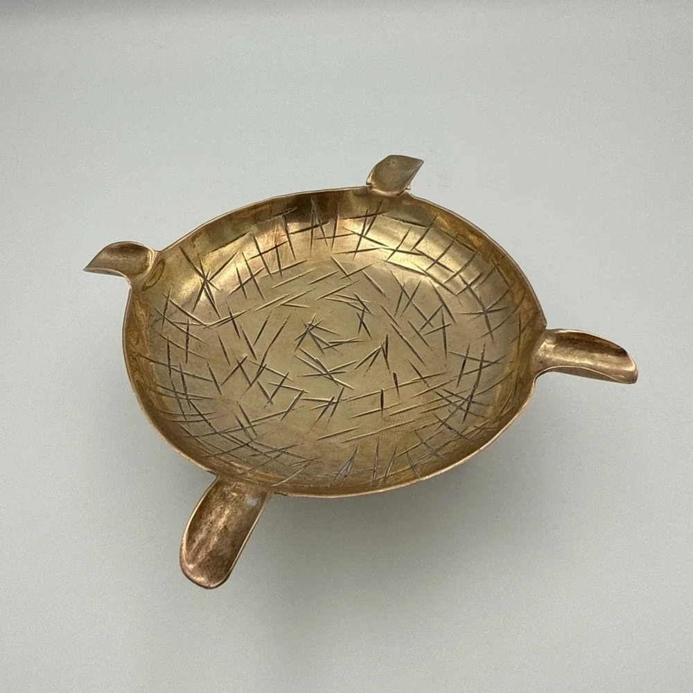Vintage Brass Footed Bowl Soap,Trinket Dish,Tray Ashtray